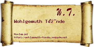 Wohlgemuth Tünde névjegykártya