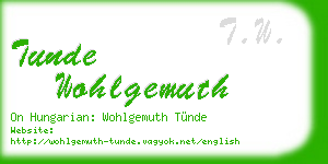 tunde wohlgemuth business card