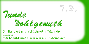tunde wohlgemuth business card